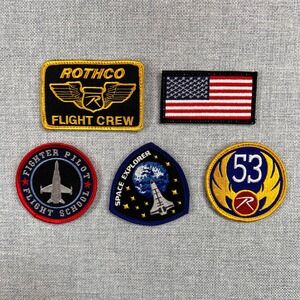 Lot of Rothco Morale Patches Hook Loop Back USA Flag Flight Crew Fighter Pilot